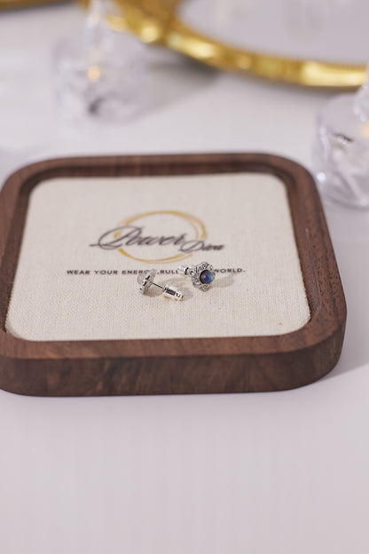 E027-灰月光耳釘