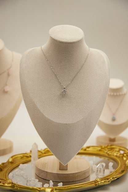 N018-白水晶星球款吊墜連磁吸款頸鏈