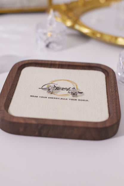 E029-白水晶耳釘（6mm)