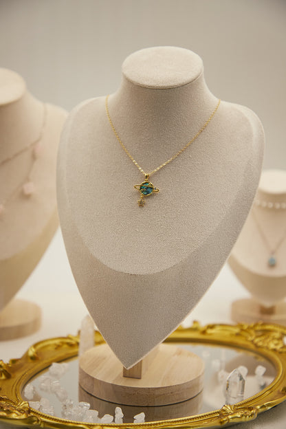 N022-貝母星球款吊墜連磁吸款頸鏈（金色）