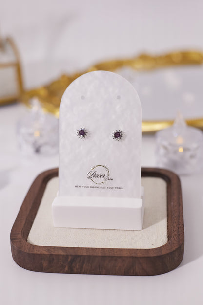 E035-紫晶鋯石耳釘