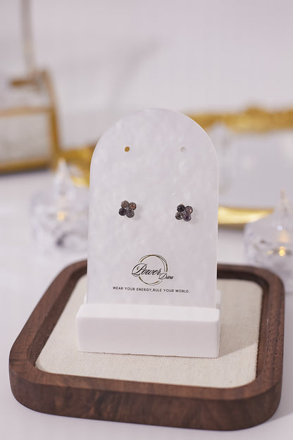 E041-碧璽四葉草形耳釘(2.5mm)