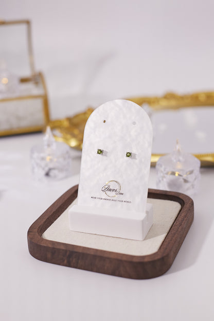 E044-橄欖石耳釘（4MM）