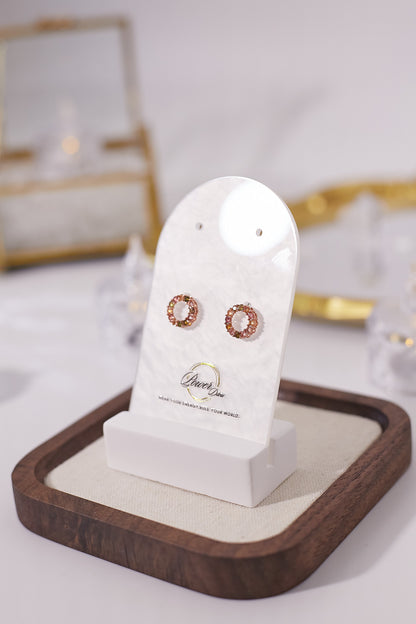 E046-碧璽圈形耳釘