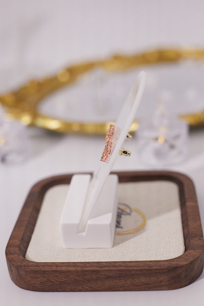 E047-碧璽心形耳釘