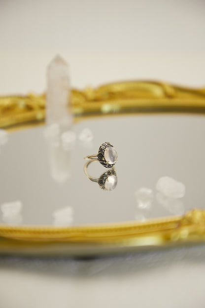 R006-粉晶S925開口戒指