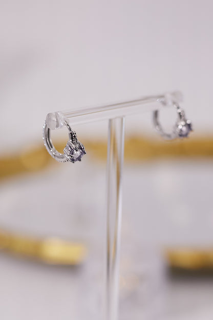 E049- 坦桑鋯石小耳圈