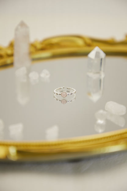 R011-粉晶S925開口戒指