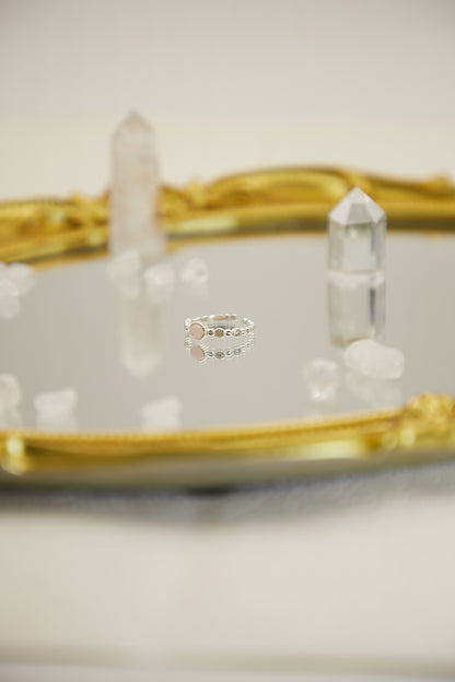 R011-粉晶S925開口戒指