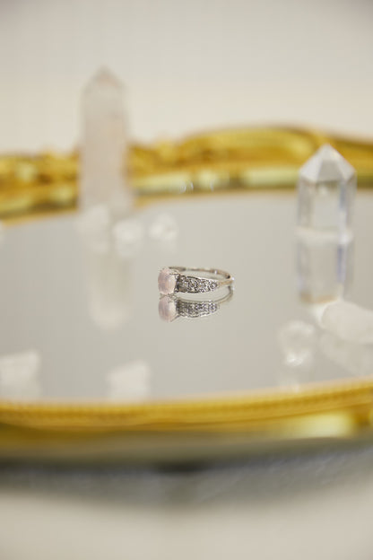 R015-粉晶 S925開口戒指