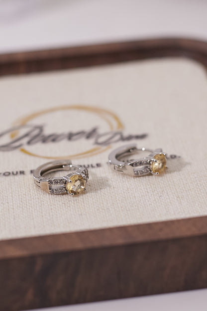 E057-黃晶鋯石小耳圈