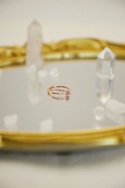 R018- 紫晶S925開口戒指