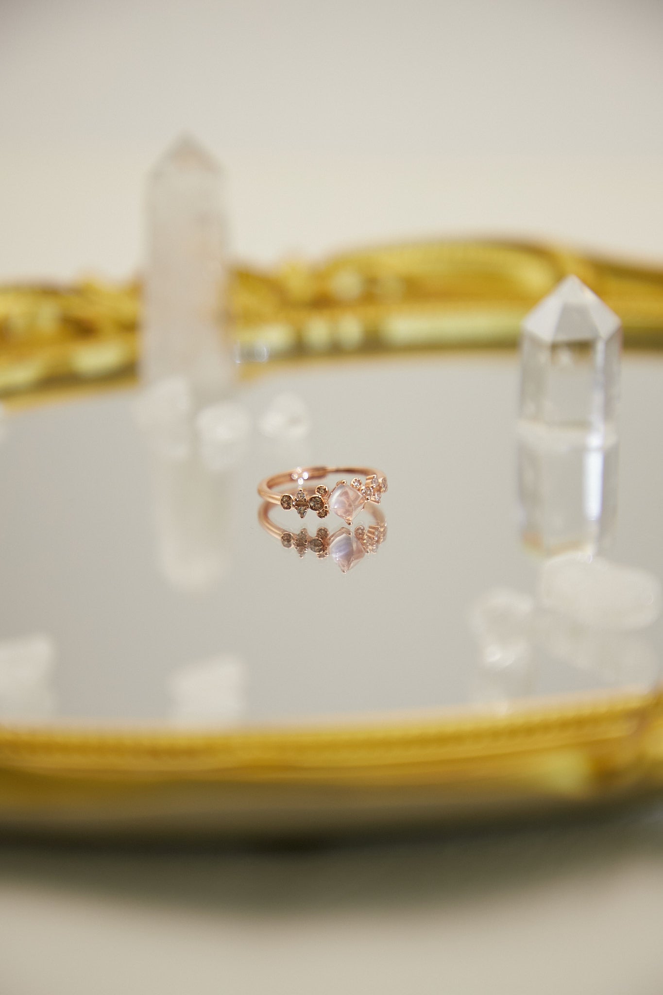 R021- 粉晶S925開口戒指