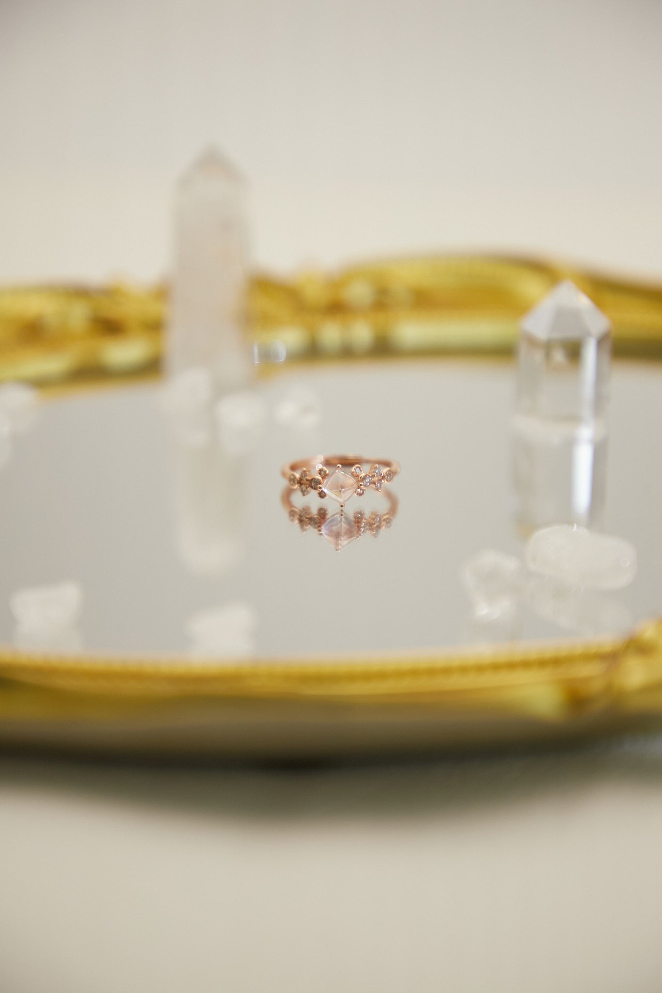 R021- 粉晶S925開口戒指