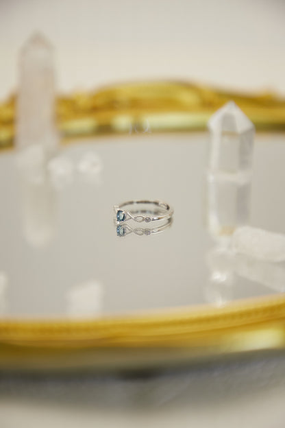 R022- 托帕石S925開口戒指