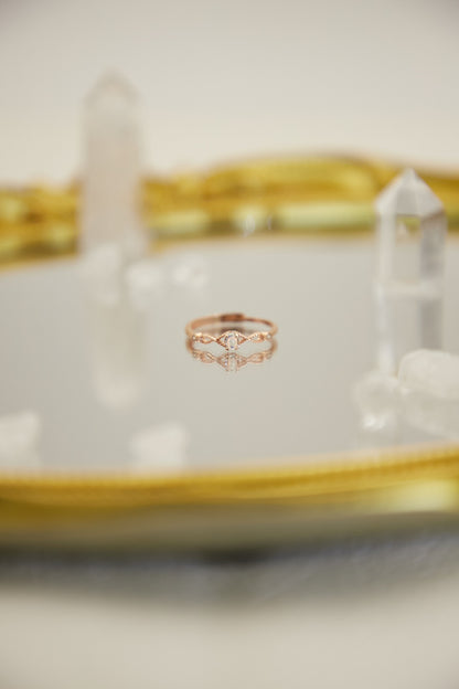 R023- 月亮石S925開口戒指