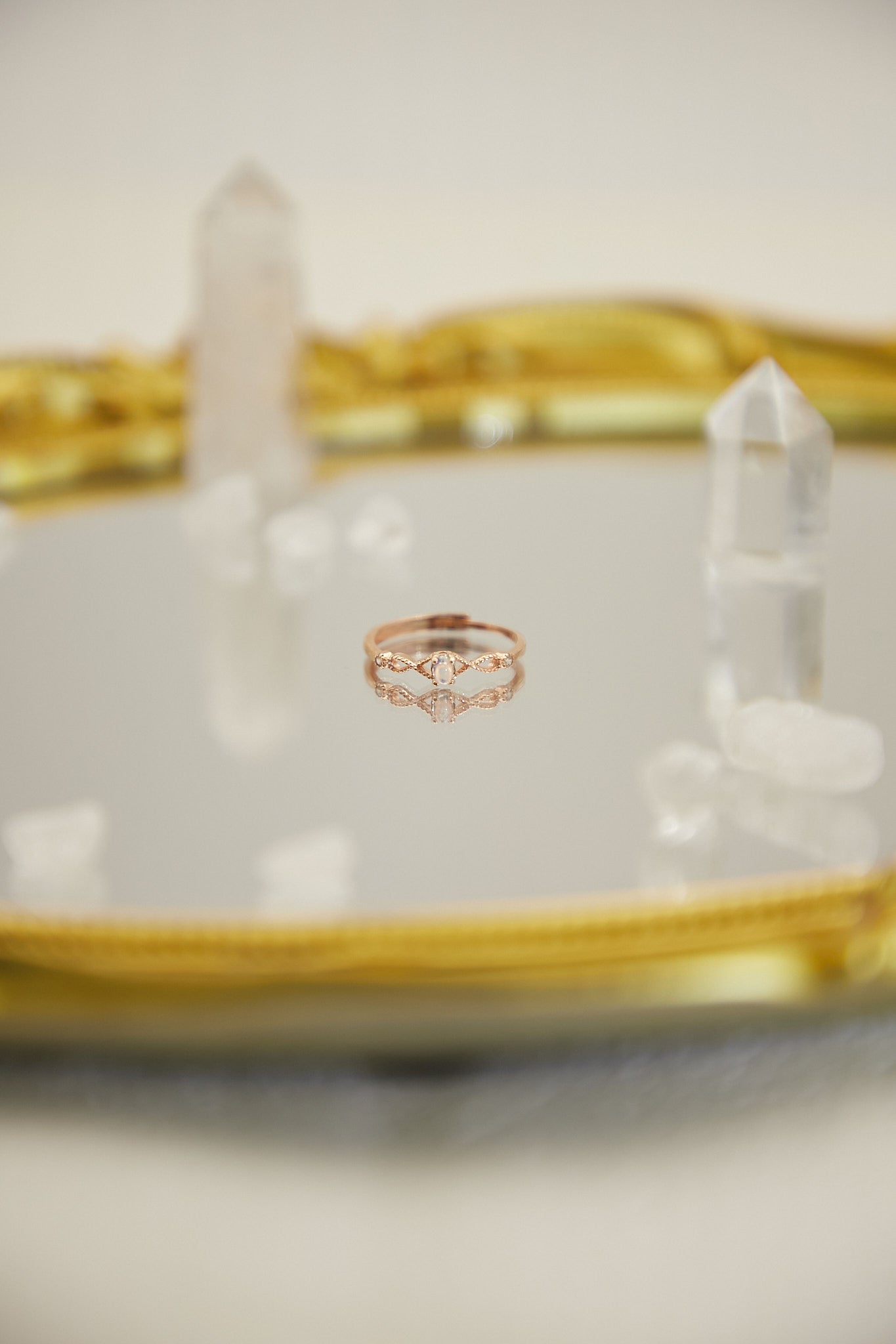 R023- 月亮石S925開口戒指