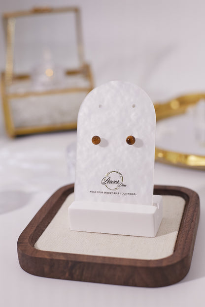 E063-黃虎眼石耳釘