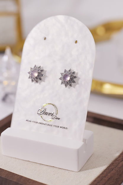 E067-粉晶鋯石耳釘