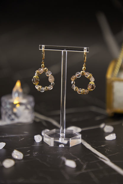 E004-黑金超七圈圈耳環