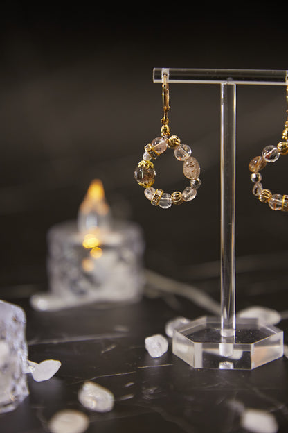 E004-黑金超七圈圈耳環