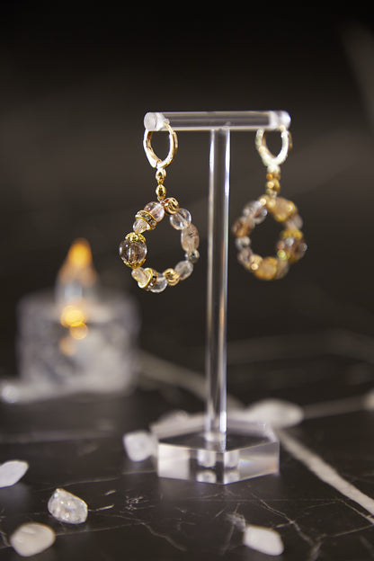 E004-黑金超七圈圈耳環