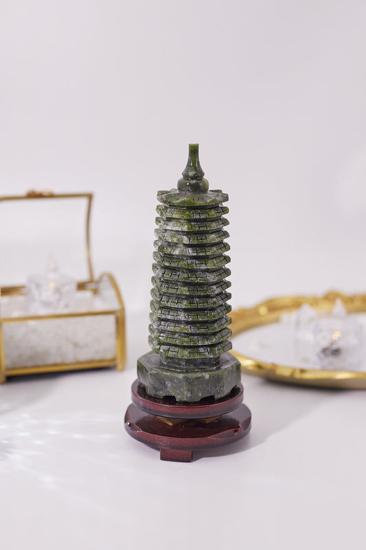 開光玉石文昌塔（十三層）15CM