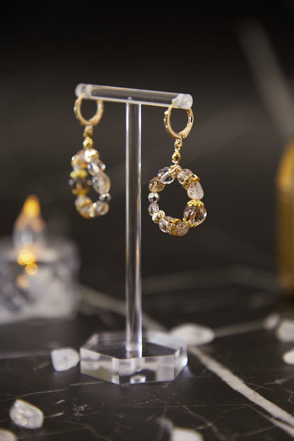 E004-黑金超七圈圈耳環