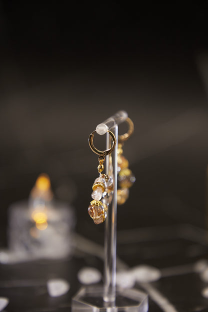 E004-黑金超七圈圈耳環