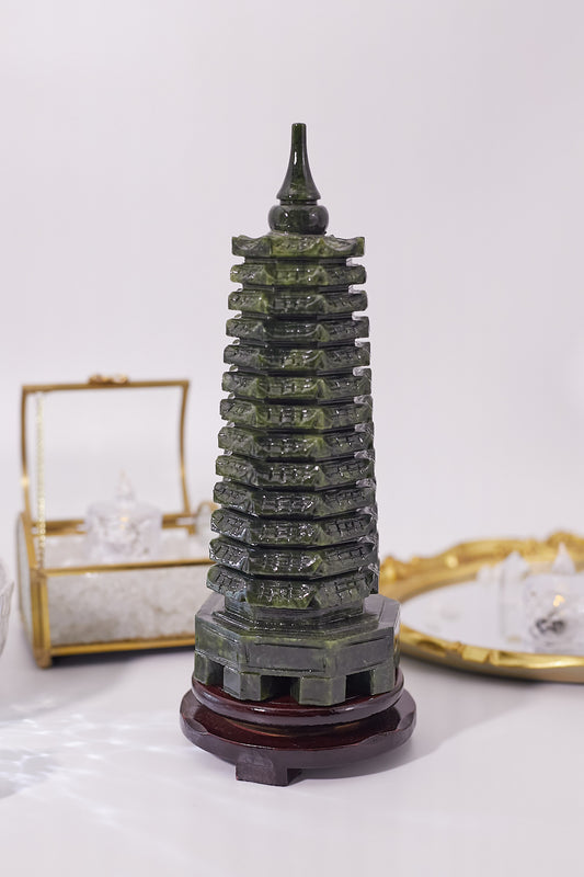 開光玉石文昌塔（十三層）23CM