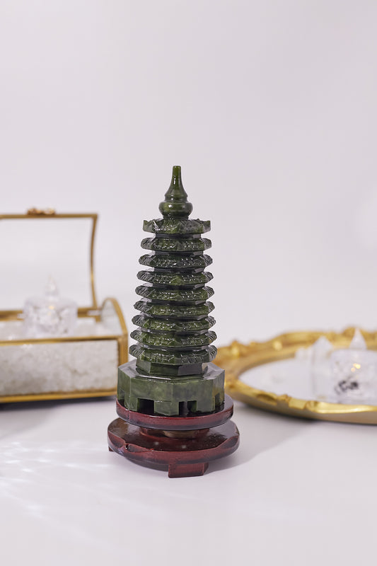 開光玉石文昌塔（九層）15CM