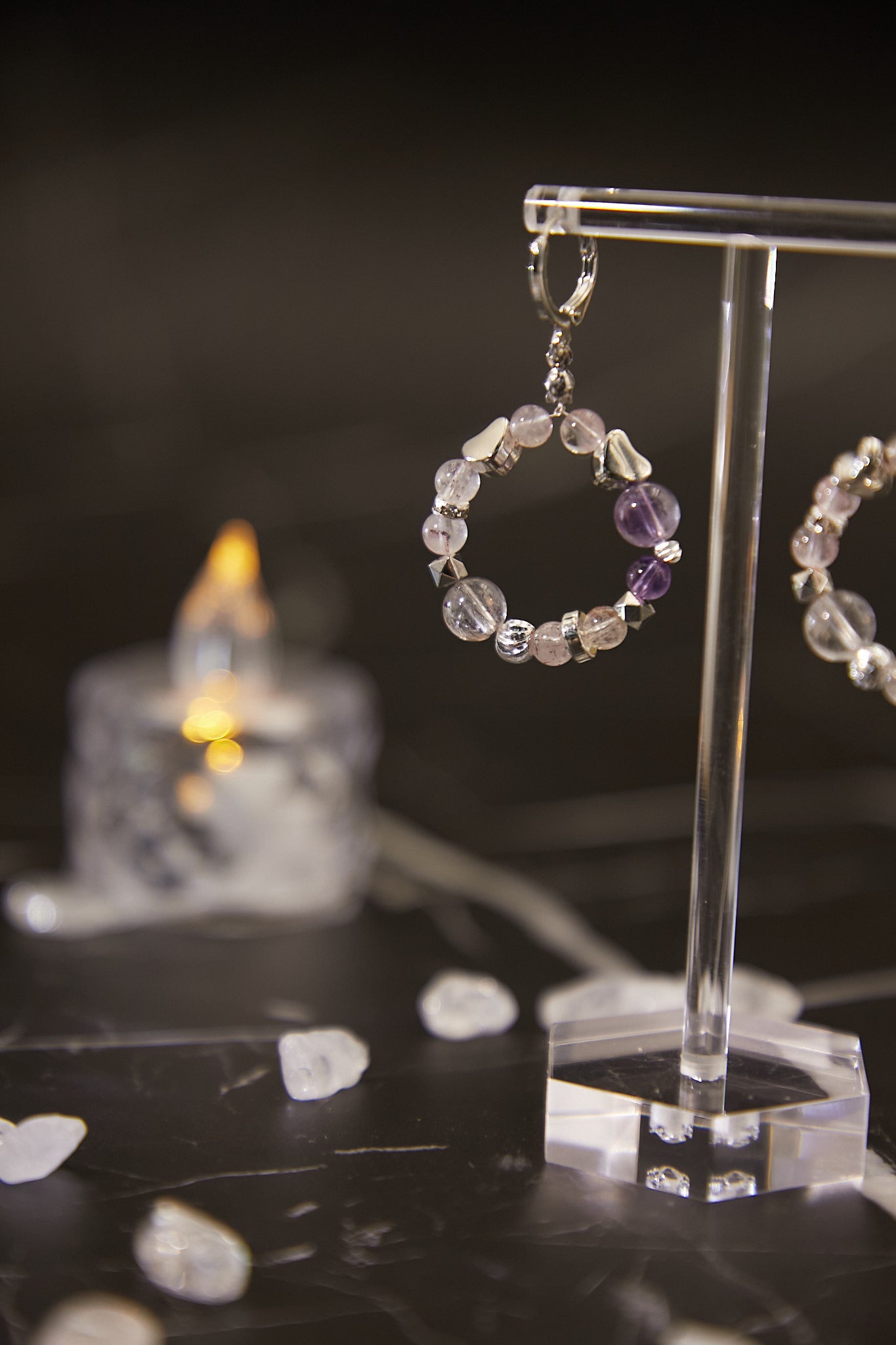 E006-紫超七圈圈耳環