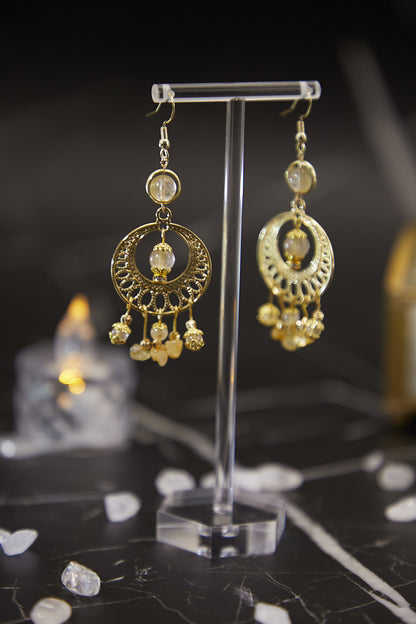 E008-金髮晶波希米亞風耳環