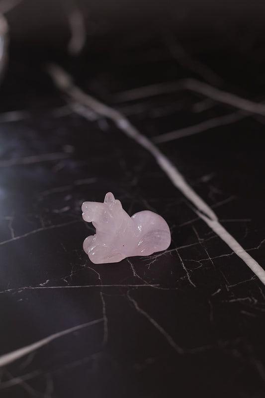 開光粉晶生肖擺件 - 午馬