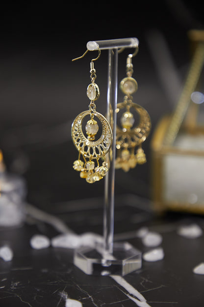 E008-金髮晶波希米亞風耳環