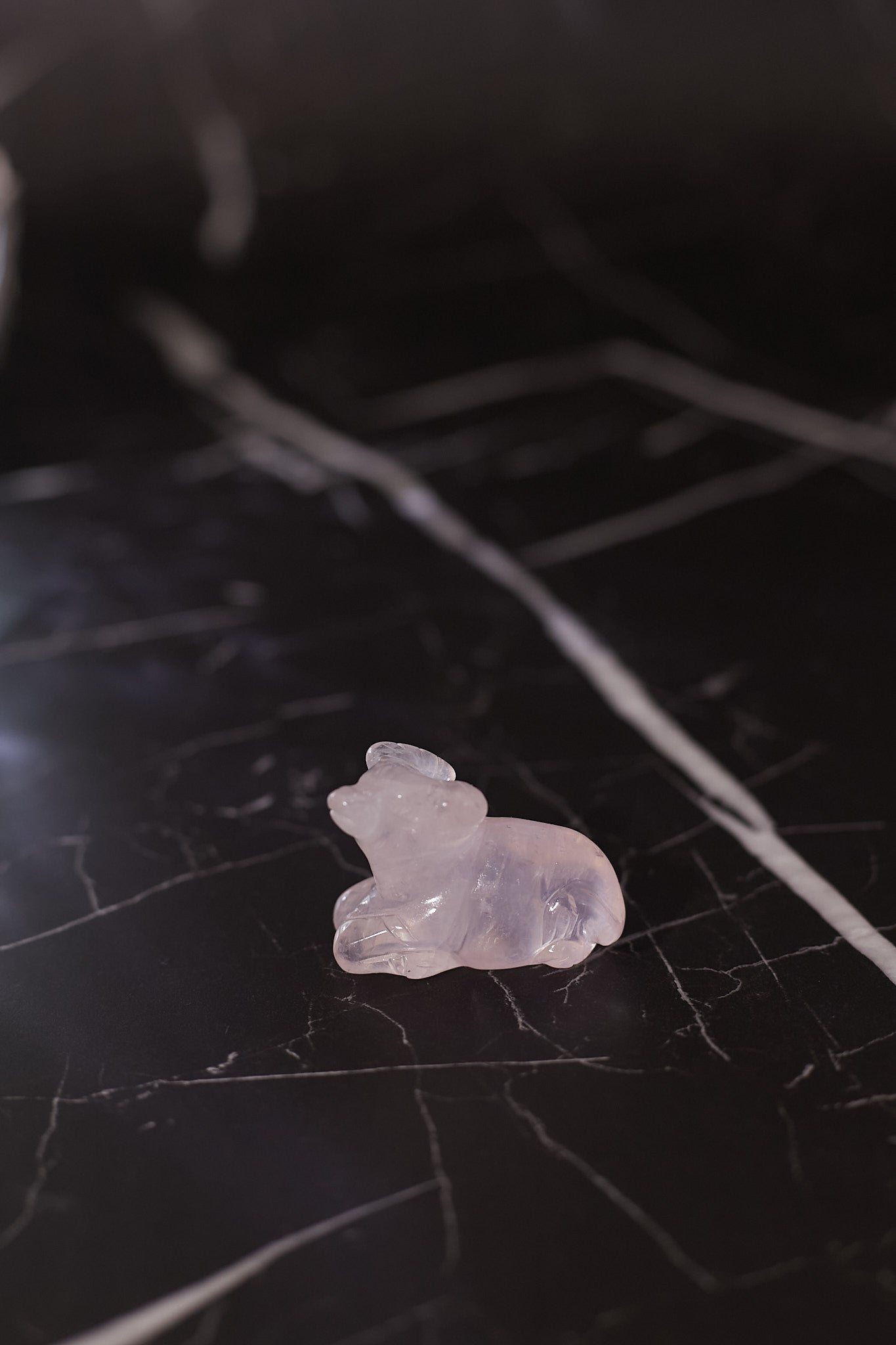 開光粉晶生肖擺件 - 未羊