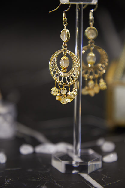 E008-金髮晶波希米亞風耳環