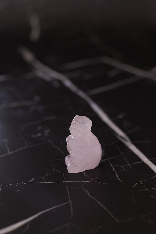 開光粉晶生肖擺件 - 申猴