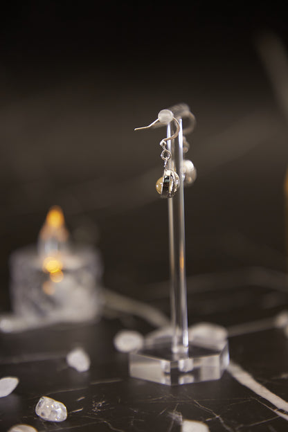 E014-黃晶星球款耳鈎