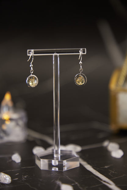 E014-黃晶星球款耳鈎