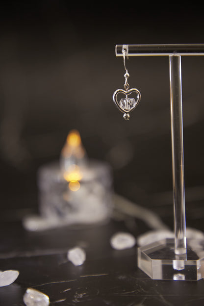 E015-白水晶心心款耳鈎