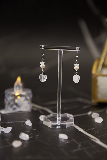 E021-白水晶．巴洛克珍珠耳鈎