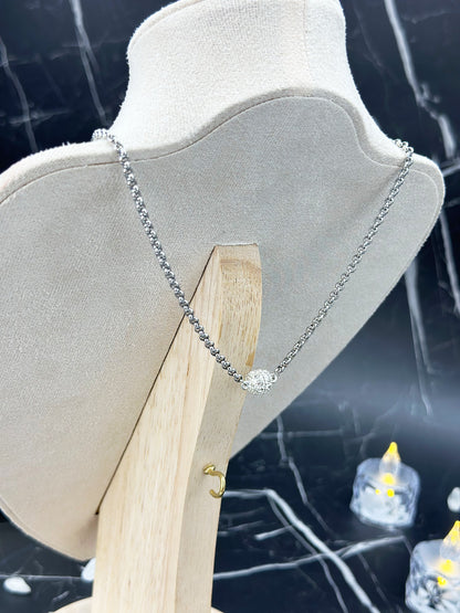 N031-白水晶魔女磁吸款頸鏈