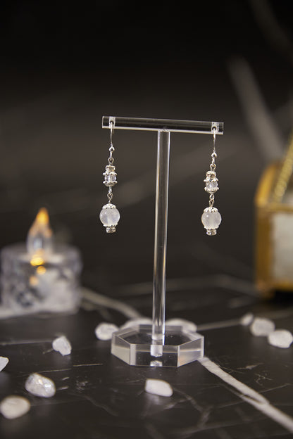 E023-藍月亮閃閃耳鈎