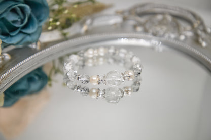 C001-白水晶・黑閃靈．白松石．白阿賽．淡水珍珠