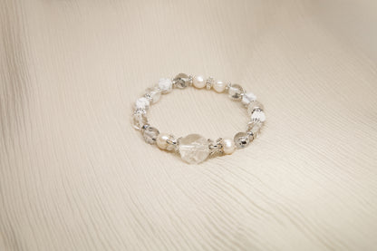 C001-白水晶・黑閃靈．白松石．白阿賽．淡水珍珠