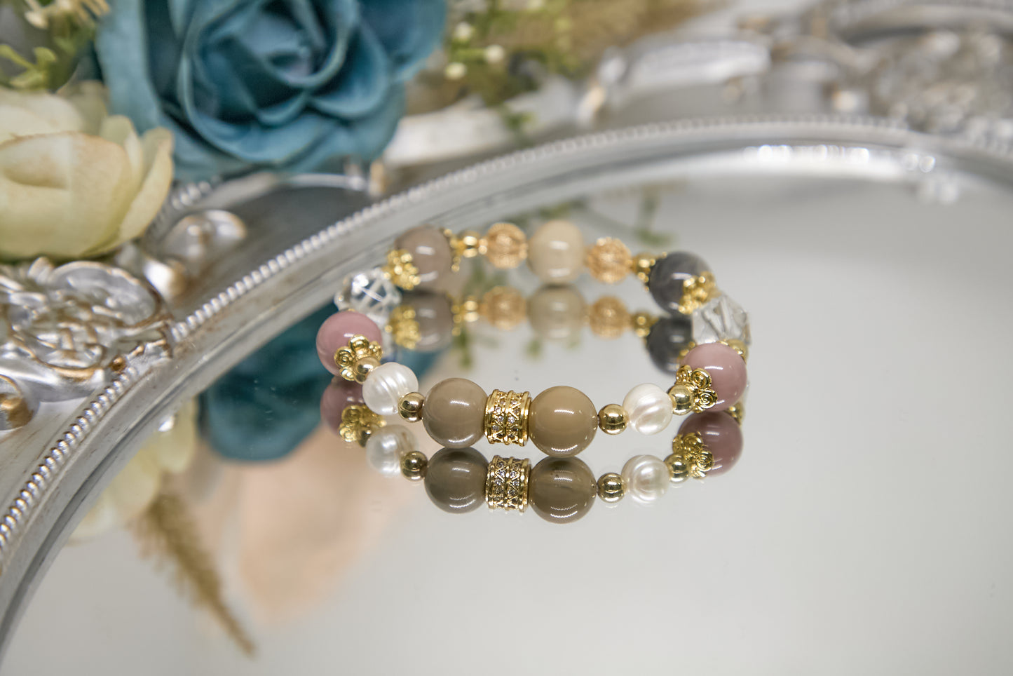 C010-阿拉善．白水晶．淡水珍珠