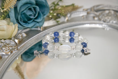 C011-月亮石．白幽靈．藍晶．淡水珍珠