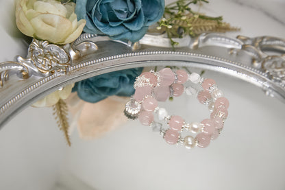 C012-粉晶・淡水珍珠・白松石