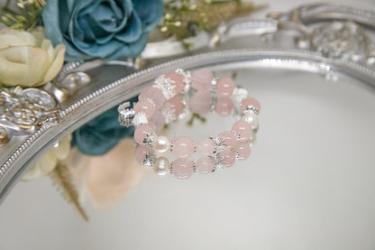 C012-粉晶・淡水珍珠・白松石